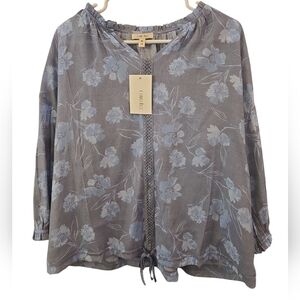 NWT. COMO BLU FLORAL BOHO PEASANT TOP. SIZE X-LARGE